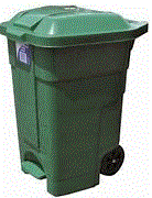 BIN WITH WHEELS 70L GREEN