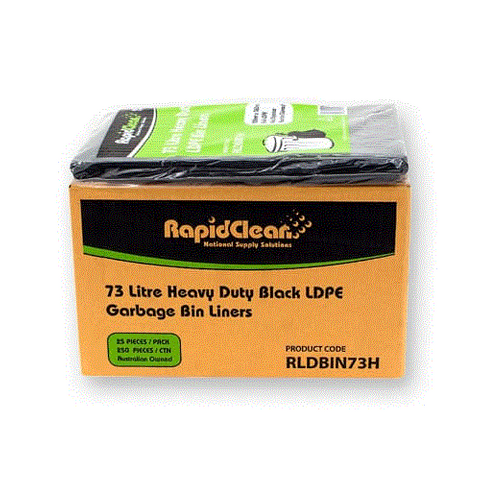 BIN LINER 73L HD BLACK X 250 F