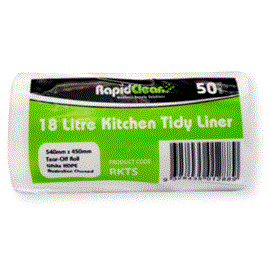 BIN LINER 18L WHITE X 50