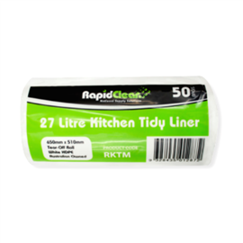 BIN LINER 27L WHITE X 50