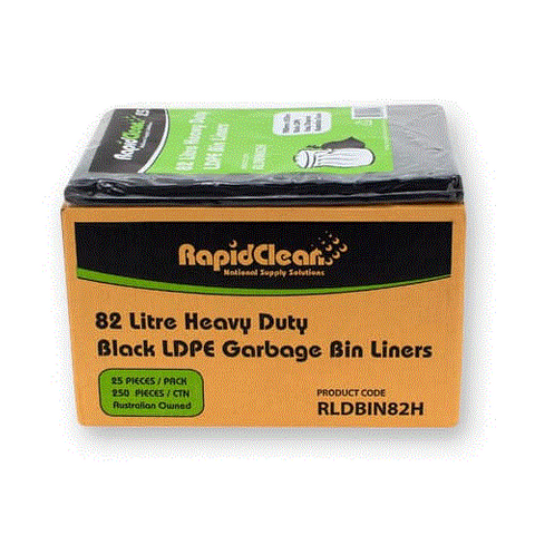 BIN LINER 82L HD BLACK X 250