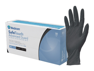 NITRILE GLOVE BLACK MED X100