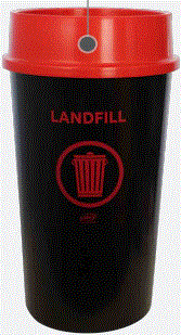 BIN 60L RECYCLING RED