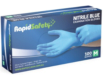 RS GLOVES NITRILE BLUE M X100