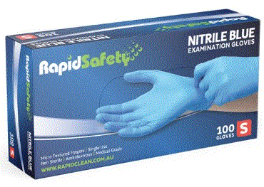 RS GLOVES NITRILE BLUE S X100