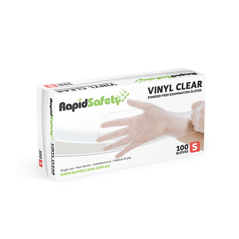 RS GLOVES VINYL CLEAR L x100