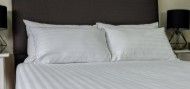 SATIN STRIPE PILLOWCASE WHITE