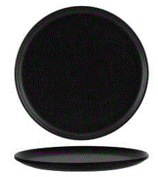 BLACK ROUND COUPE PLATE 340mm