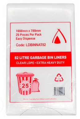 BIN LINER 82L NAT X 200 EHD