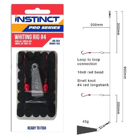 Instinct Rig Sand Whiting 8#  Flashers, Bite Enticers and Silicon