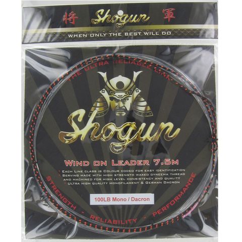 Shogun Wind-on Leader 100lb 7.5m