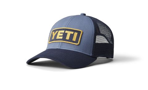 Yeti Logo Badge Trucker Hat Navy/Yellow