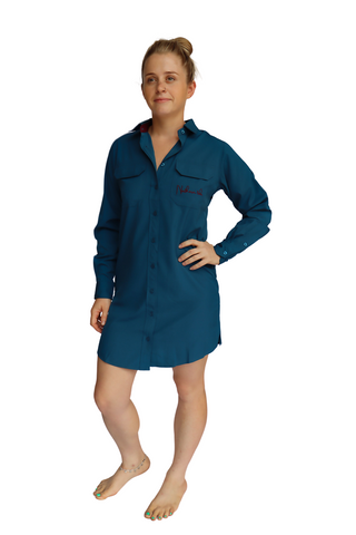 Northern Tide Shirt Dress Blue Mid-Rider & Pocket XS