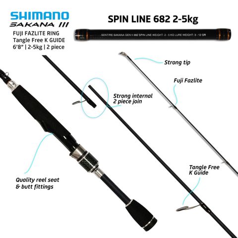 Shimano Sakana III 6'8" 2pc Spin 2-5kg