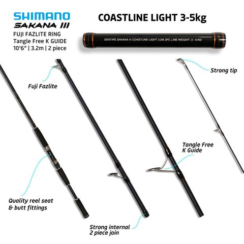 Shimano Sakana III 10'6" Coastline Spin 2pc 3-5kg