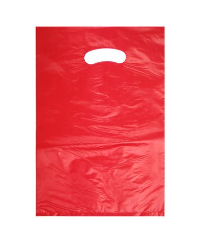 SMALL RED HDPE DIE CUT BAGS
