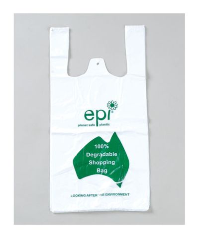 DEGRADABLE MEDIUM SINGLET BAGS - WHITE