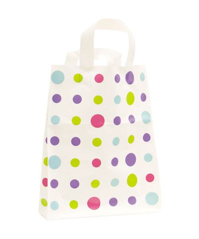 LARGE POLKA DOT HDPE SOFT LOOP BAGS