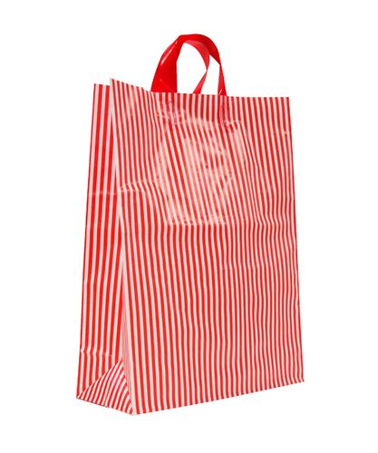 LARGE RED/WHITE MDPE SOFT LOOP BAGS/ EPI