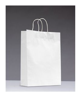 MIDI WHITE TWISTED HANDLE PAPER BAGS