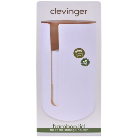 BAMBOO LID TOILET PAPER STORAGE HOLDER