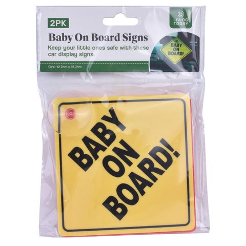 BABY ON BOARD SIGN (2PK)