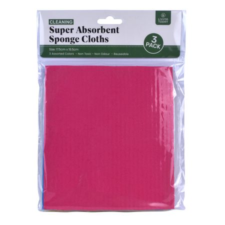 SUPER ABSORB SPONGE CLOTHS (3PK)