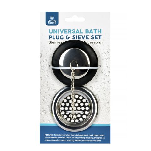 UNIVERSAL BATH PLUG & WATER SIEVE SET