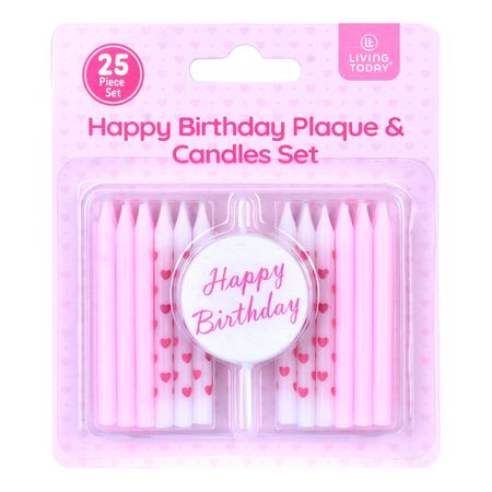 HAPPY BIRTHDAY PLAQUE & CANDLE SET