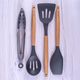 BEECHWOOD & SILICONE SLOTTED TURNER (CHARCOAL)