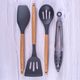 BEECHWOOD & SILICONE SPATULA (CHARCOAL)