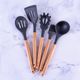 BEECHWOOD & SILICONE PASTA SPOON (CHARCOAL)