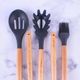 BEECHWOOD & SILICONE PASTA SPOON (CHARCOAL)