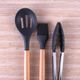 STAINLESS STEEL & SILICONE TONGS (CHARCOAL)