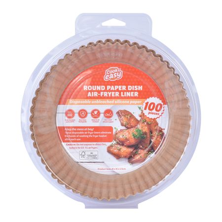 ROUND PAPER DISH AIR FRYER LINERS - SMALL (100PCS)