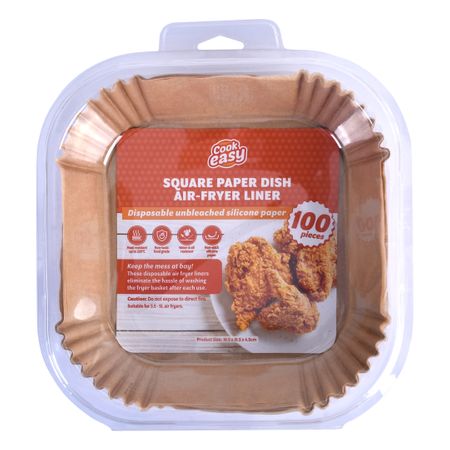 SQUARE PAPER DISH AIR FRYER LINERS - SMALL (100PCS)