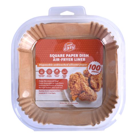 SQUARE PAPER DISH AIR FRYER LINERS - SMALL (100PCS)