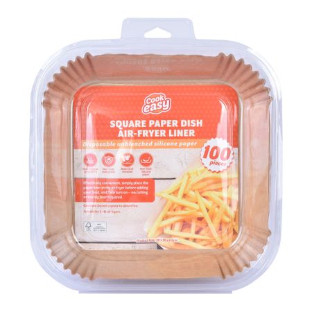 SQUARE PAPER DISH AIR FRYER LINER - LARGE (100PCS)
