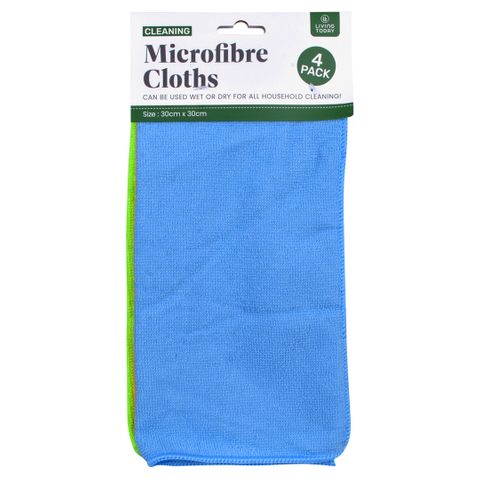 MICROFIBRE CLEANING CLOTHS (4PK)