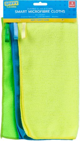 LABELLED MICROFIBRE CLOTHS 3PK