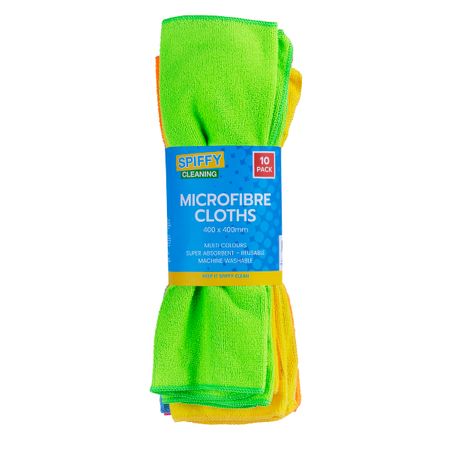 MICROFIBRE CLOTHS 10 PACK - 5 COLOURS ASSORTED