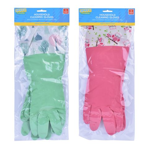 DELUXE LATEX HOUSEHOLD CLEANING GLOVES