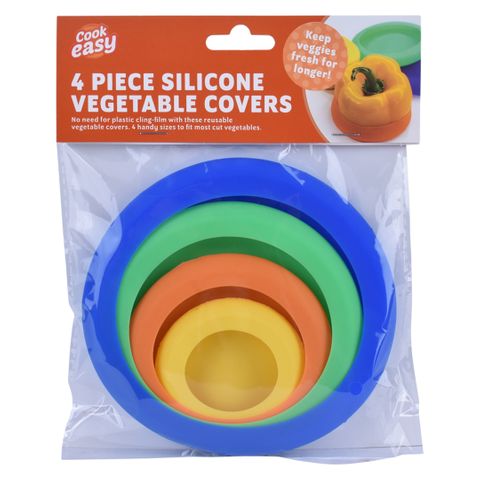 SET OF 4 SILICONE VEGETABLE COVERS
