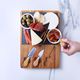 4PC ACACIA WOOD & SLATE CHEESE BOARD WITH KNIVES