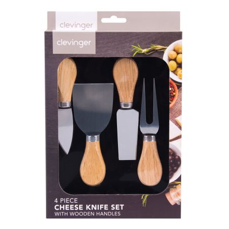 AVALON 4 PIECE WOOD HANDLE CHEESE KNIFE SET