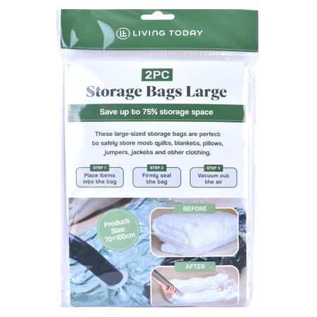 LIVING TODAY  2 PK STORAGE BAGS LARGE