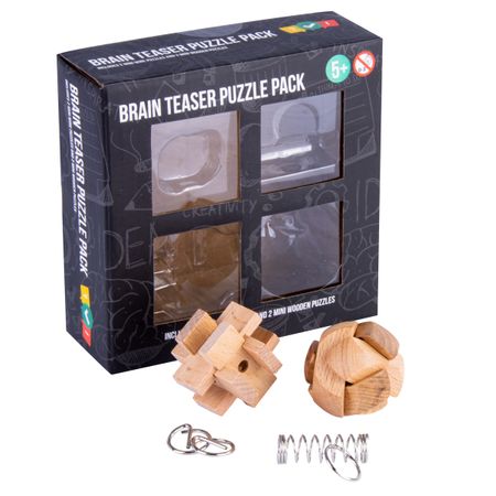 MINI BRAIN TEASER PUZZLE 4 PACK