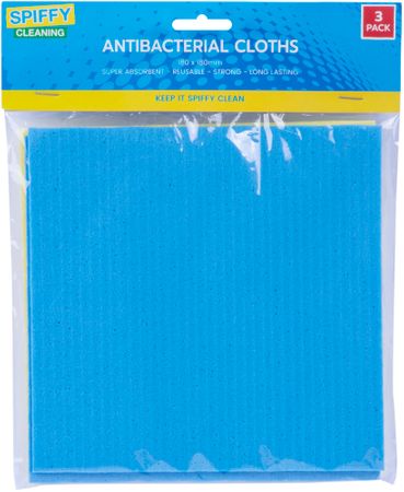 ANTIBACTERIAL CLOTHS 3PK