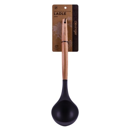 CLEVINGER BEECHWOOD & SILICONE LADLE CHARCOAL