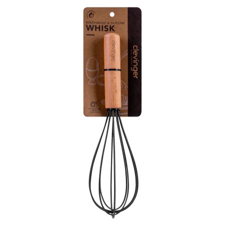 CLEVINGER BEECHWOOD & SILICONE WHISK  CHARCOAL